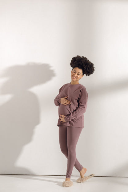 Long-sleeve maternity top Mauve