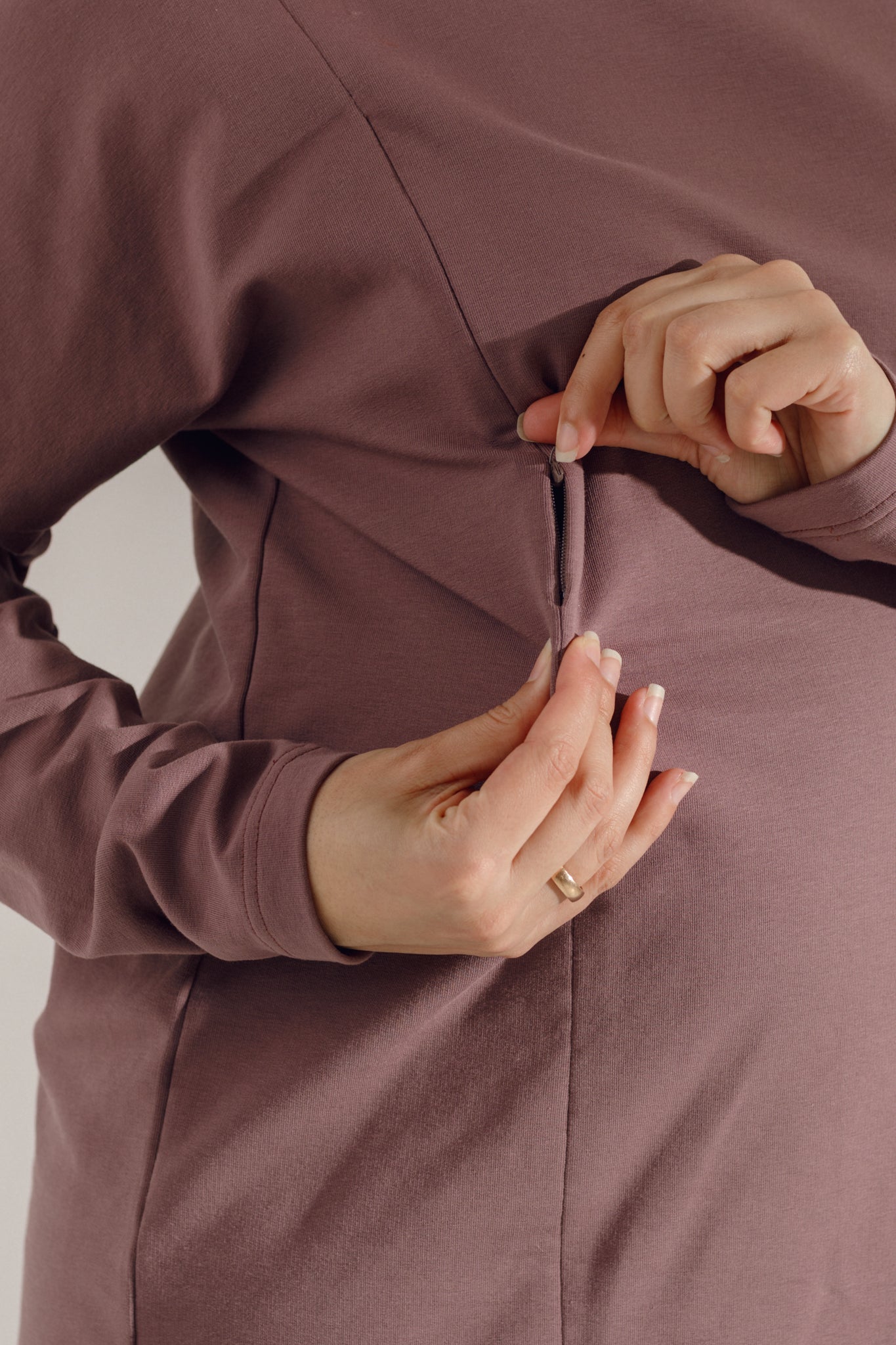 Long-sleeve maternity top Mauve